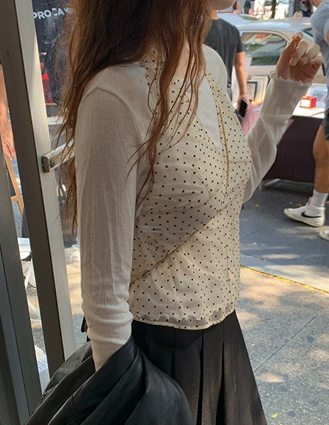 르이나 도트 뷔스티에 (3color)