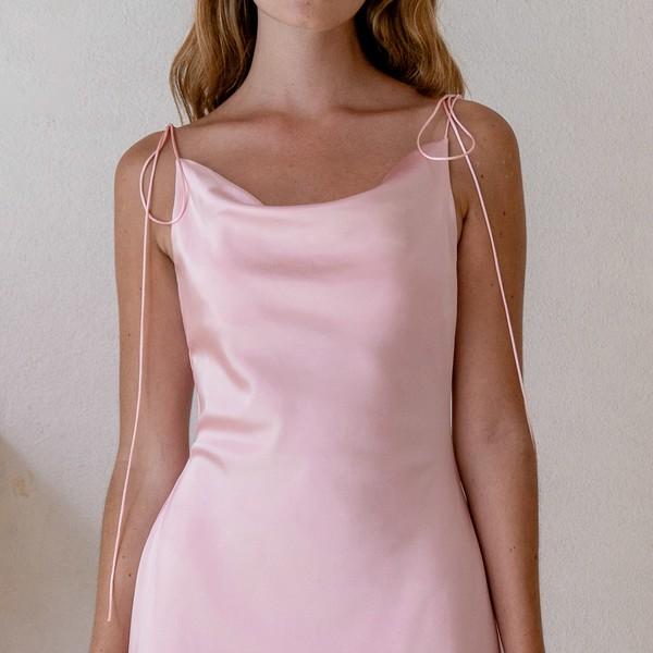 Bailey Pink Satin Slip Dress