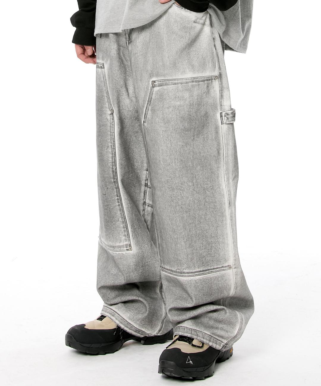 Double Knee Carpenter Wide Denim Pants (TP0057-1)