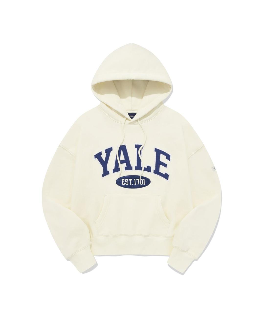 투톤아치 크롭 후드_아이보리