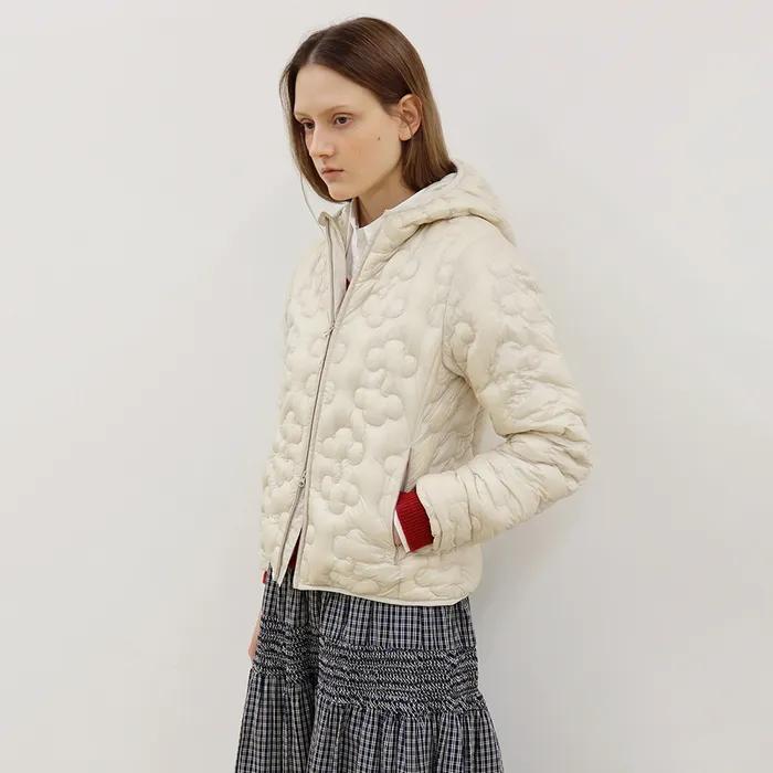 Light Down Hoodie Jacket (Light Beige)