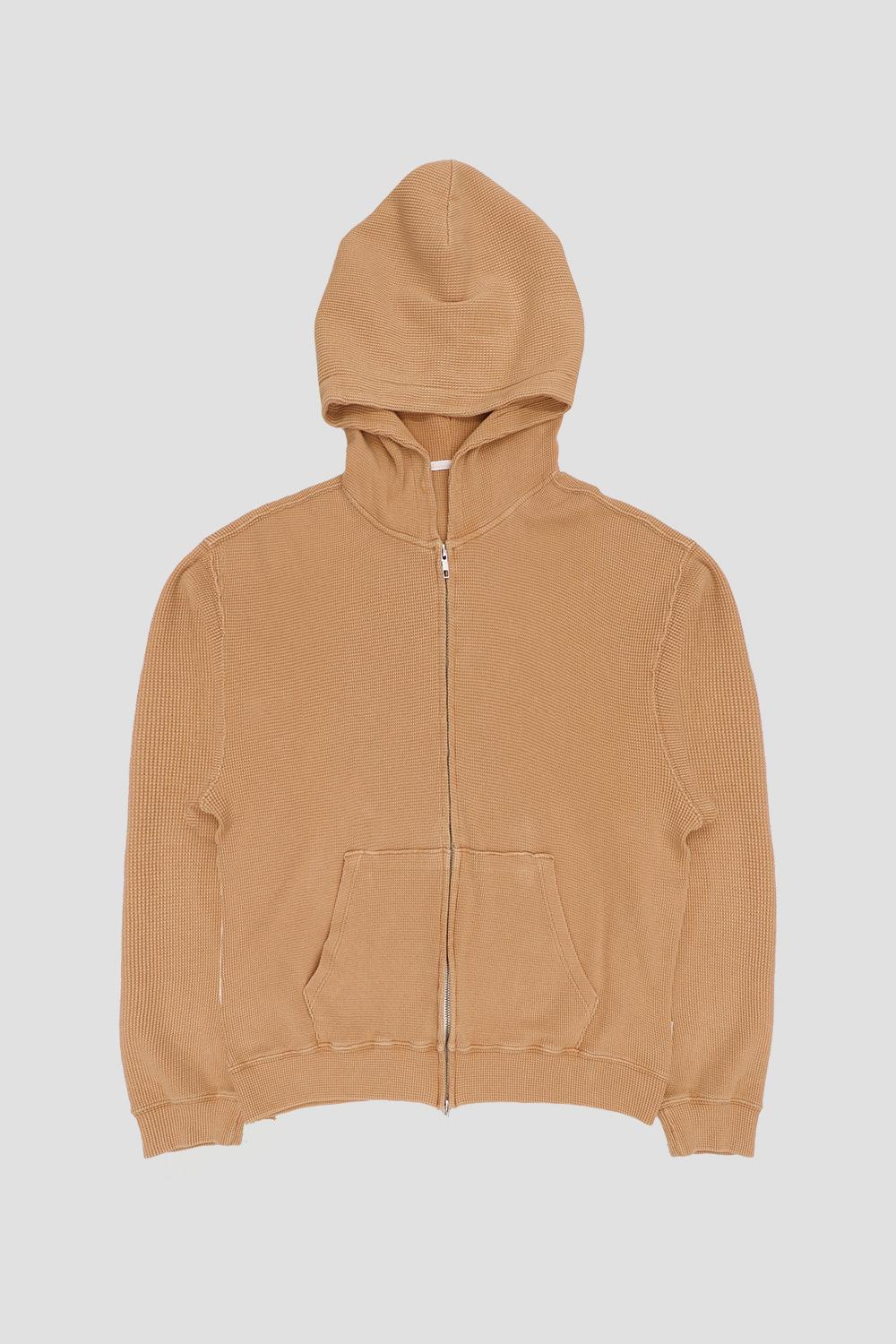Gallery Waffle Hoodie Zip-Up - Ash Orange
