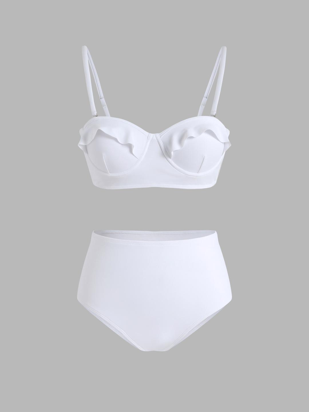 Ruffle Hem Underwire Bikini Swimsuit