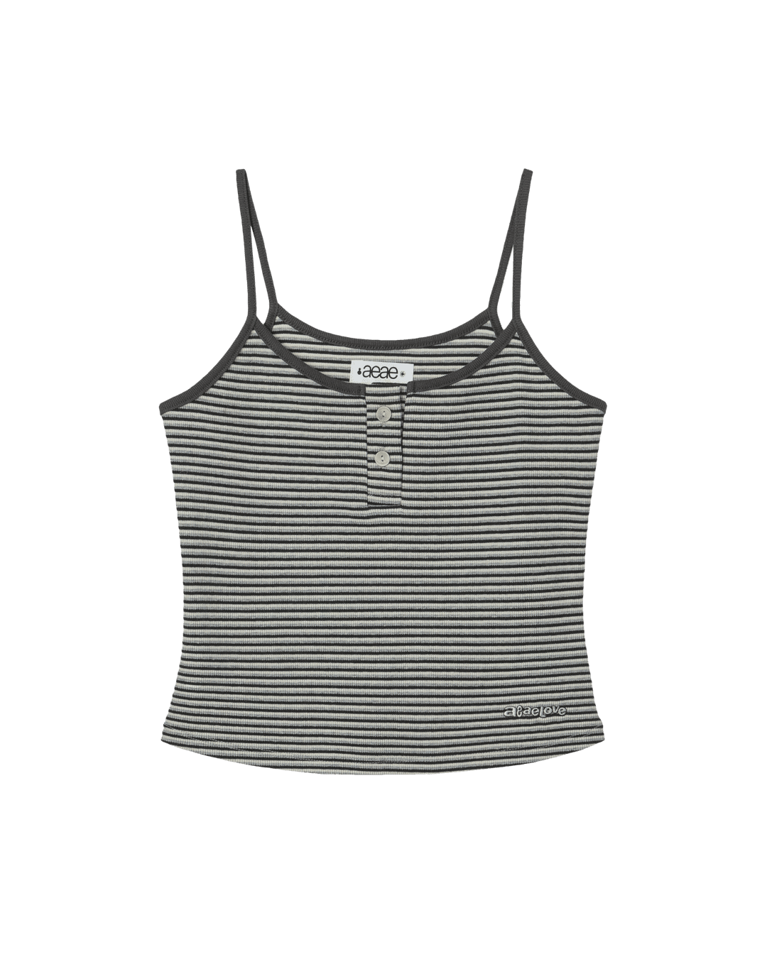 STRIPE BUTTON TANK TOP [CHARCOAL]