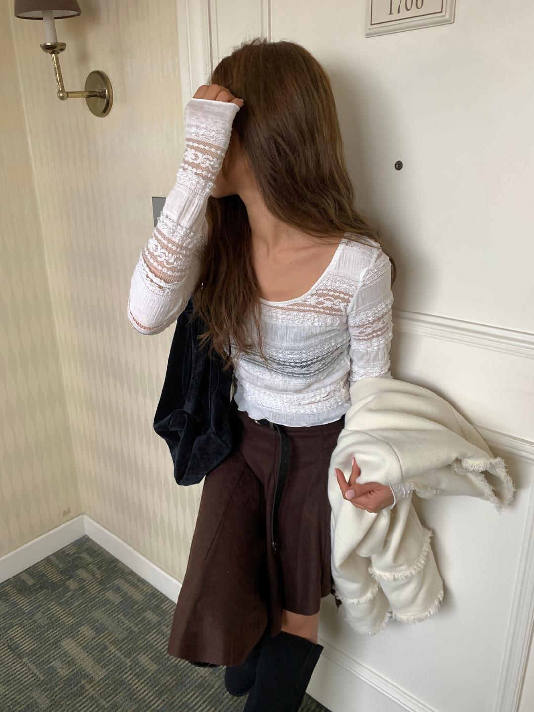 온마인드 LACE MESH SLEEVE