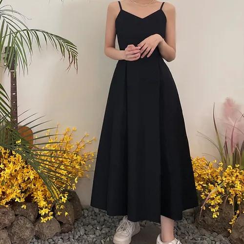 [당일배송/끈조절] 프라하 뷔스티에 레이어드 브이넥 나시 롱원피스 (휴양지룩 휴양지원피스 셀프스냅 웨딩촬영 셀프웨딩 블랙 화이트 러블리 데이트룩 인생사진 하비 체형커버)