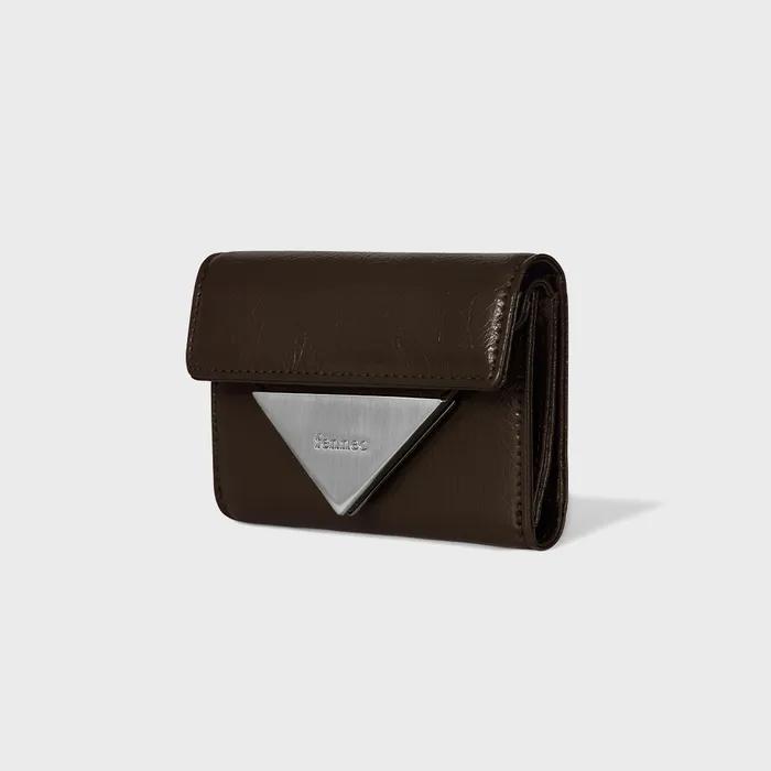 CRINKLE TRIANGLE DOCO WALLET - ESPRESSO