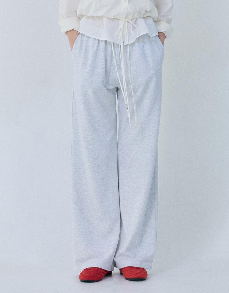 Wide Sweat Pants (White Melange)
