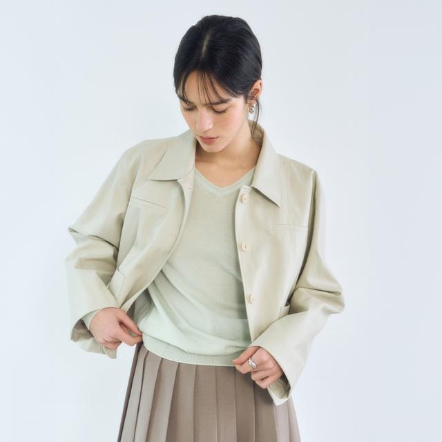 Pony leather jacket (cream)
