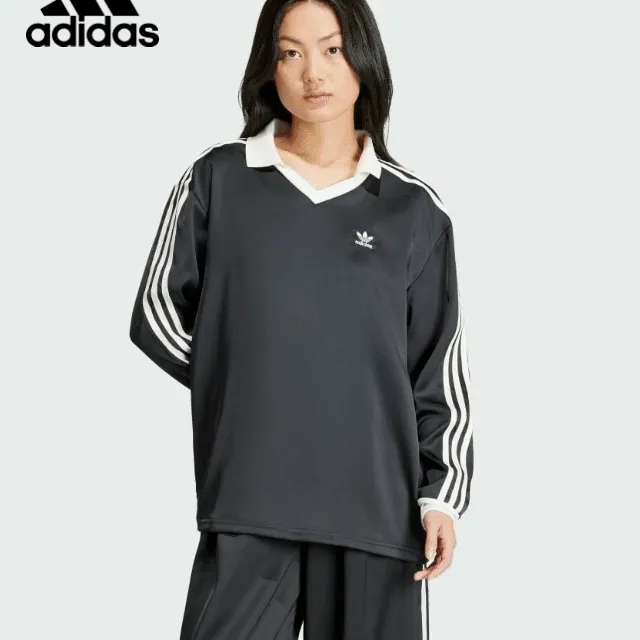 아디다스 3ST 새틴 로고 카라 긴팔 티셔츠