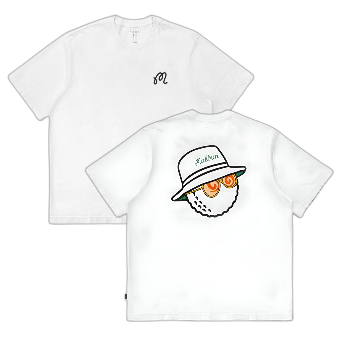 말본 골프 반팔 버킷 S 톰슨 티셔츠 로고 티 셔츠 화이트