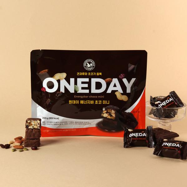 초콜릿 초코바 간식 원데이에너지바초코미니200g x1봉