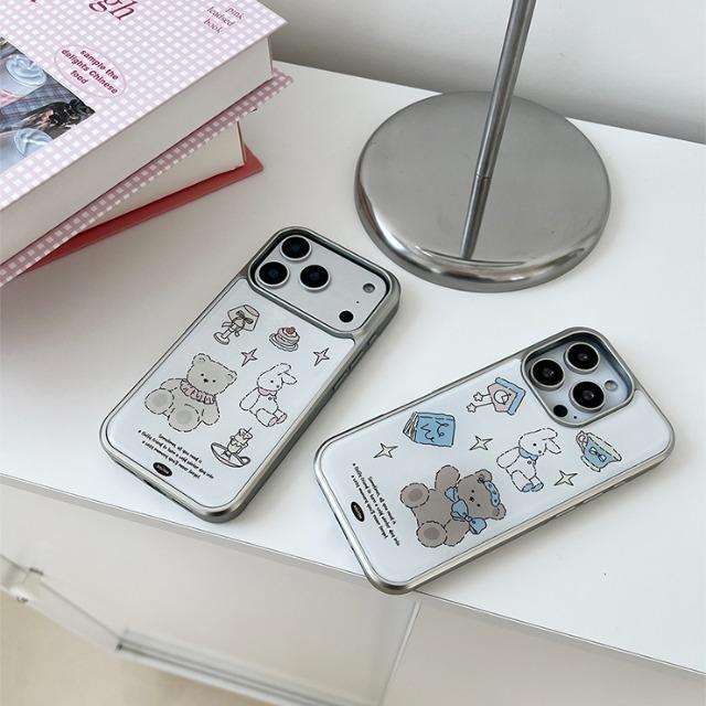 [실버 범퍼 폰케이스] 드로잉베어
