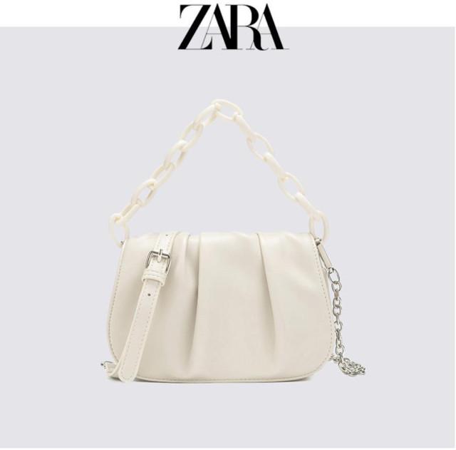 자라 바게트백 파스텔 아크릴 체인 숄더백