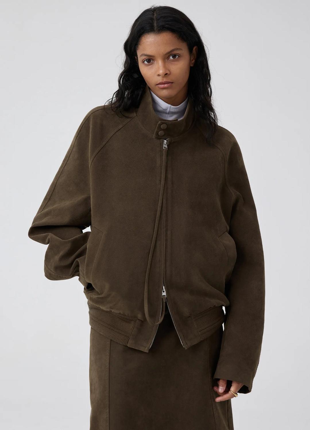 Suede Harrington Jacket - S