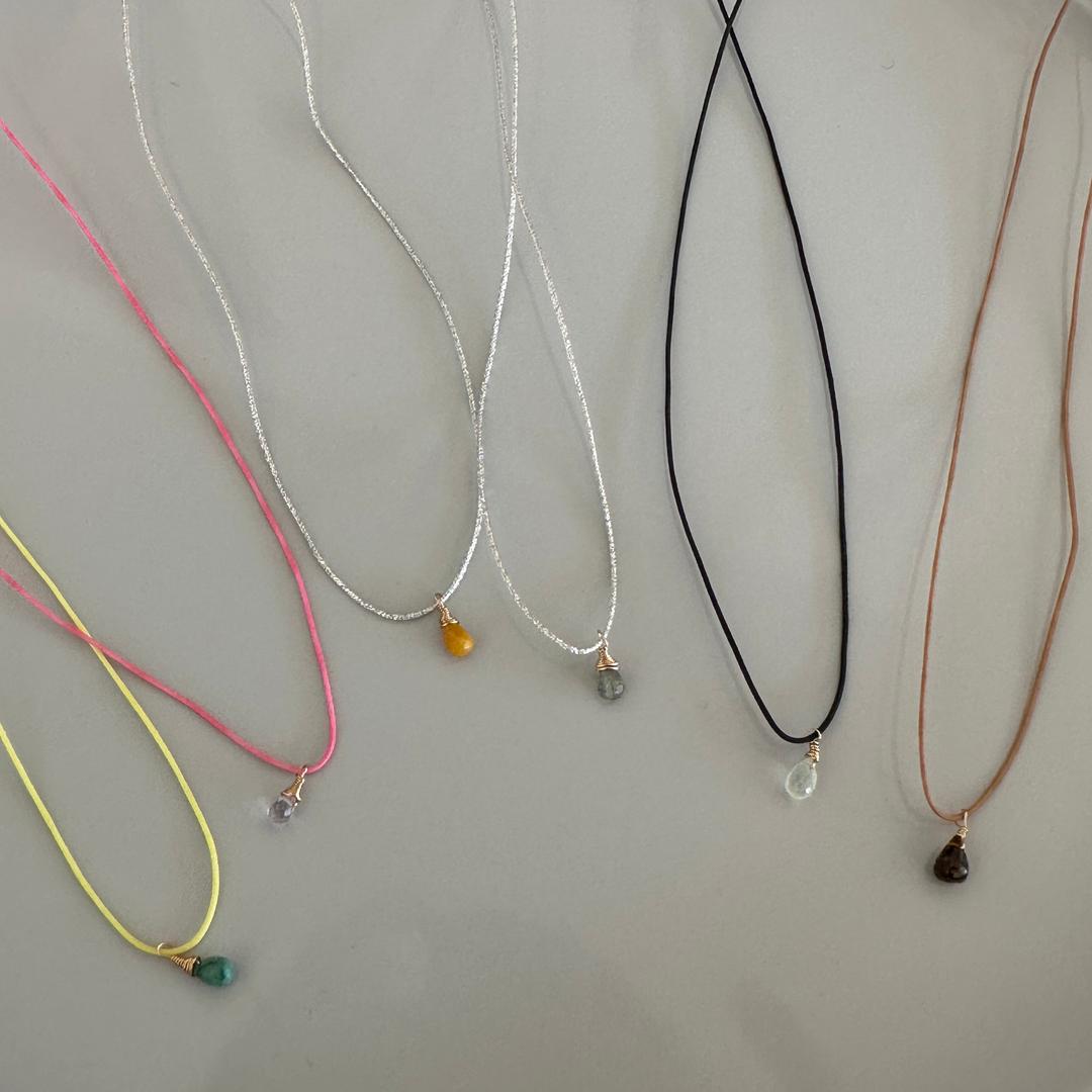 Rope Gemstone Necklace (6 Colors)