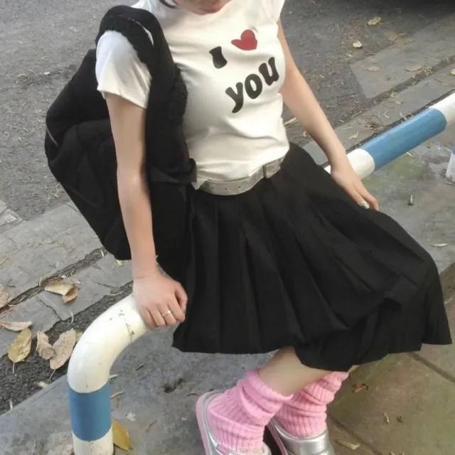 [키치/하이틴] 하트 반팔 티셔츠