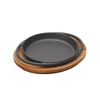 라바 주물 원형 디쉬 팬 20cm 블랙 나무받침 포함