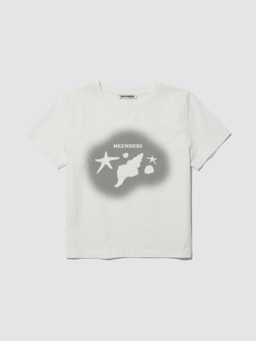 SHELLY SUMMER PRINT T-SHIRT - GREY