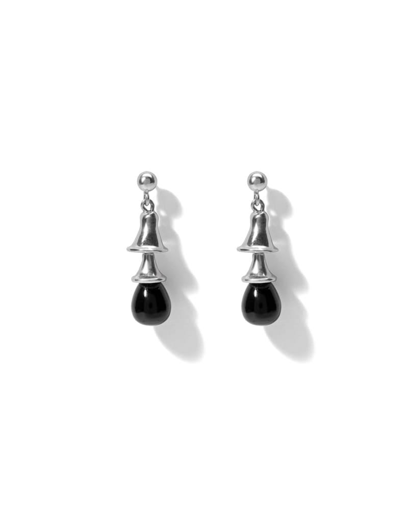 BLACK BELL SILVER EARRINGS