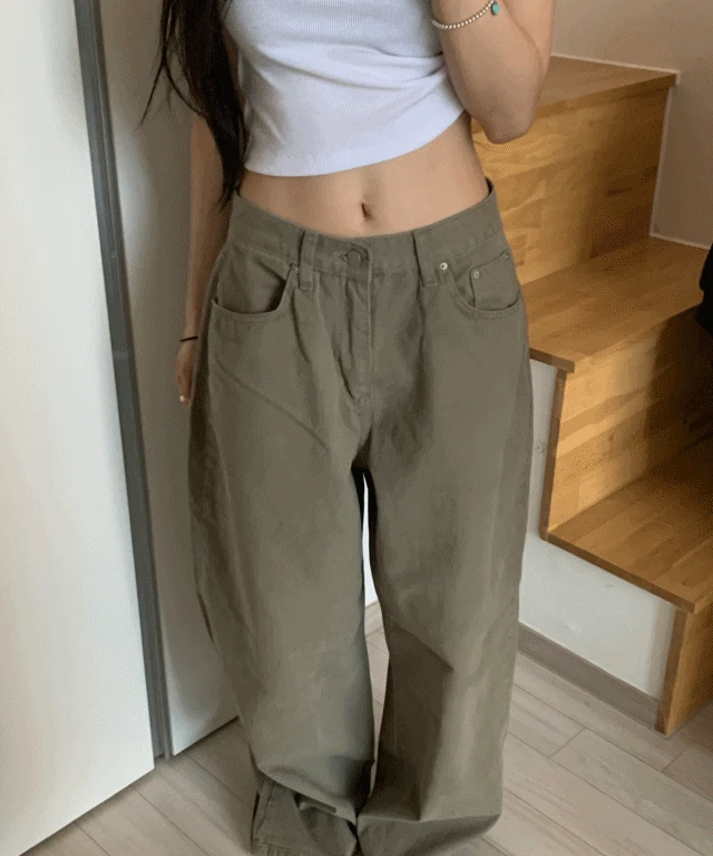 ykk 면 와이드팬츠 (4col)