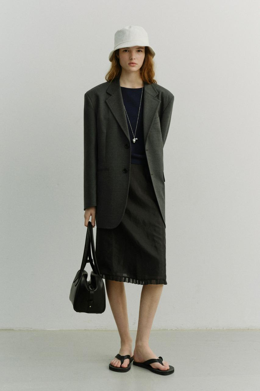 UNISEX OVERSIZED WOOL BLAZER MELANGE GREY