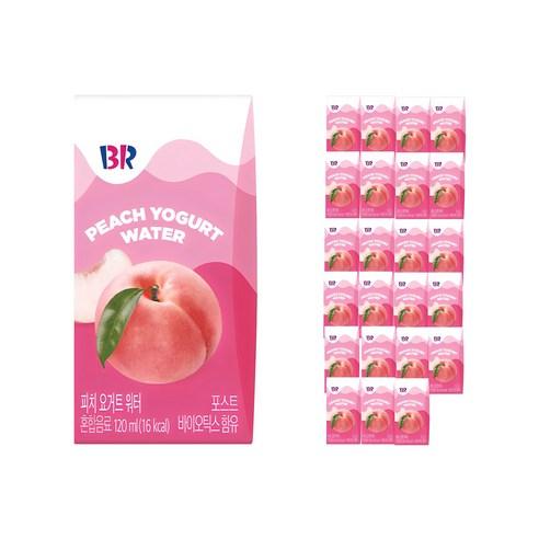 배스킨라빈스 피치 요거트 워터, 120ml, 24개 - 열대과일주스 | 쿠팡