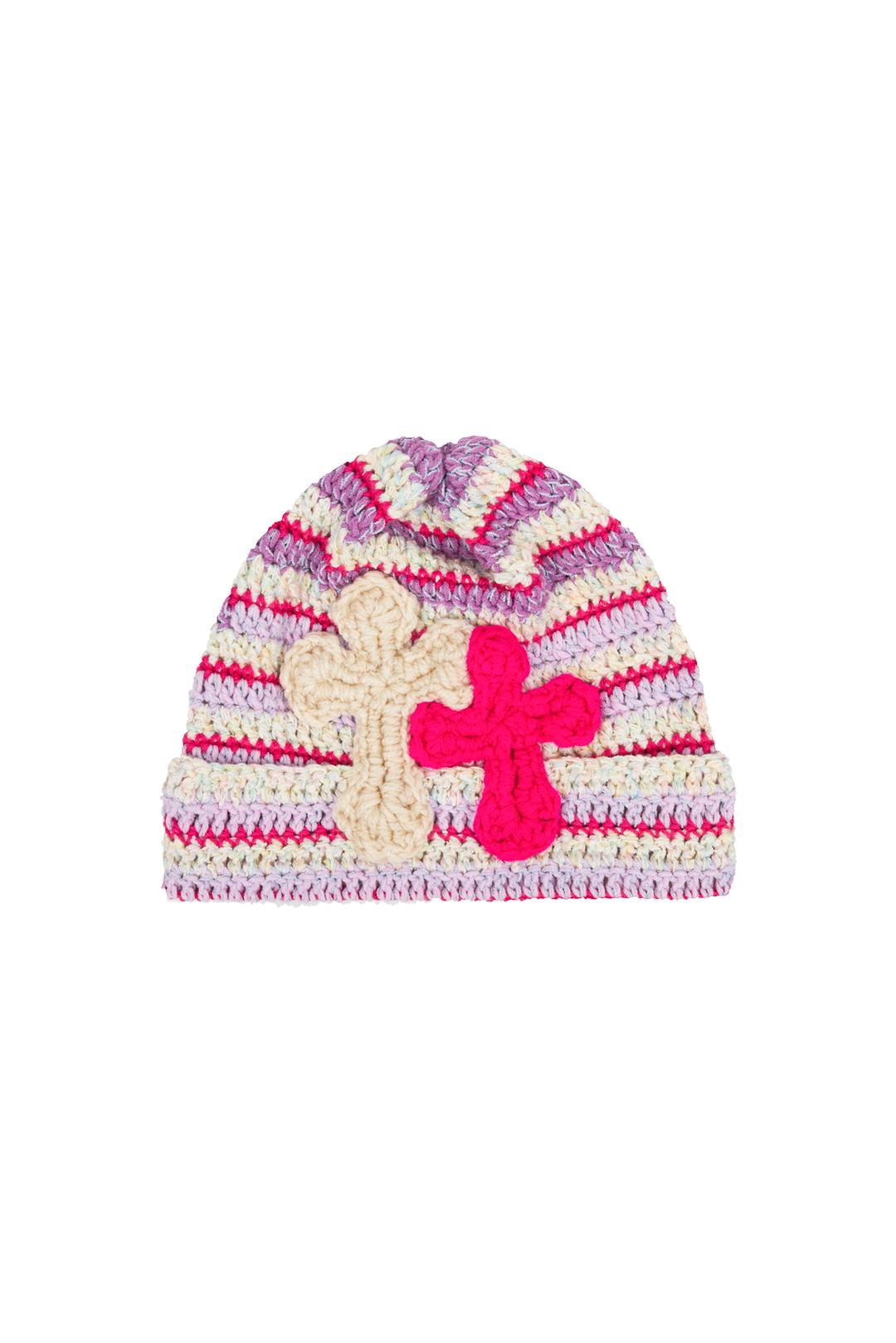 24AW Collection 3D Double Cross Handmade Summer Cotton Knit Beanie (Unisex)