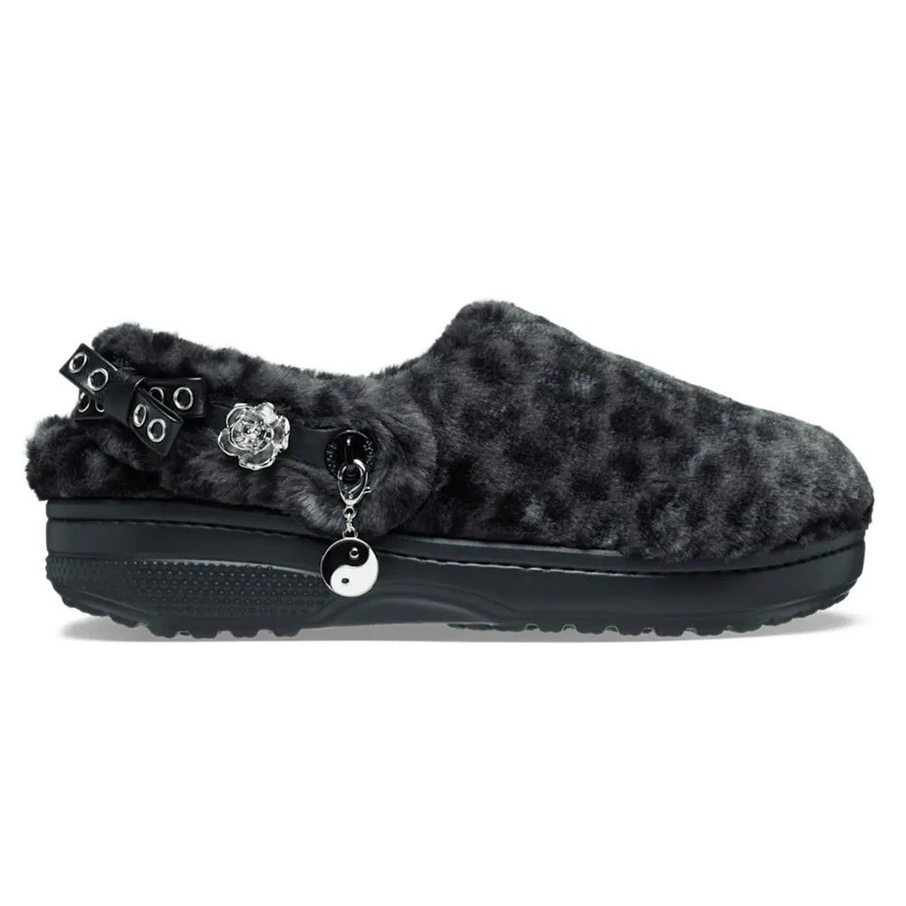 크록스 클래식 언퍼게터블 레오파드 클로그 블랙