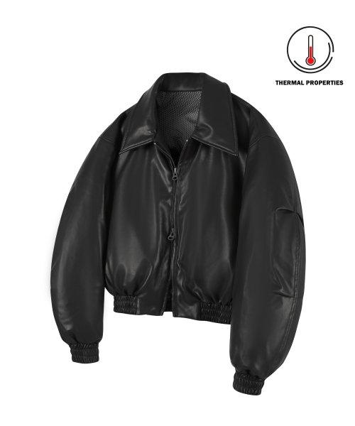 비바브라운(VIVABROWN)  85-VIVA029 [비건레더]투웨이 카라 크롭 레더 숏패딩 블랙 - 사이즈 & 후기 | 무신사