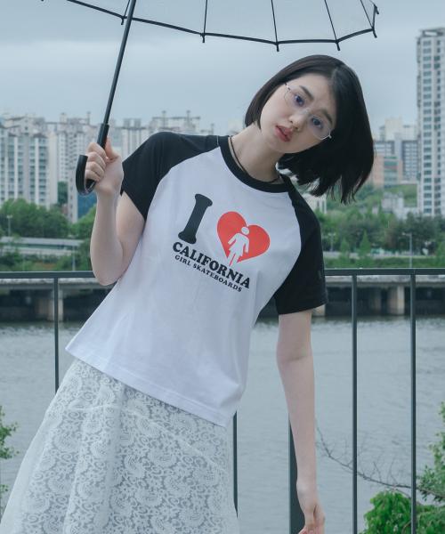 I LOVE CALIFORNIA RAGLAN TEE black