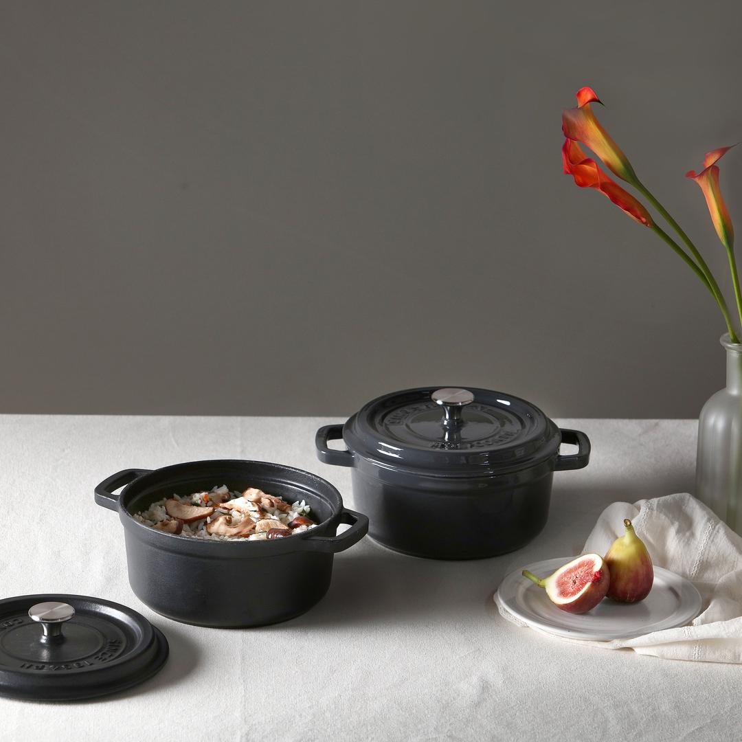 PN풍년 무쇠주물냄비 브리에 몽꽁떼캐서롤 18cm(3color)+오일브러쉬 증정