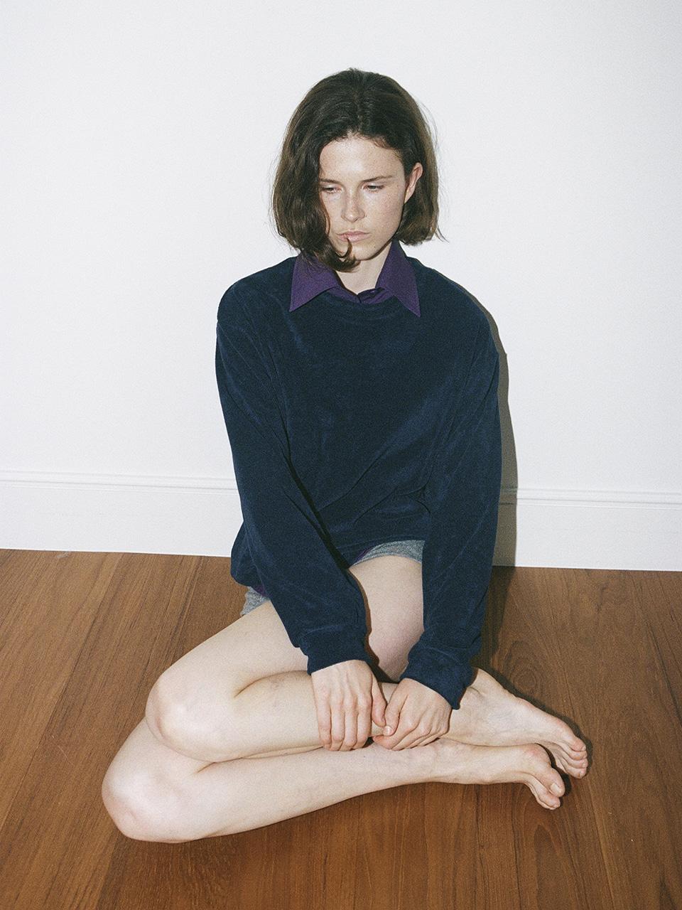 soft terry sweatshirt - navy