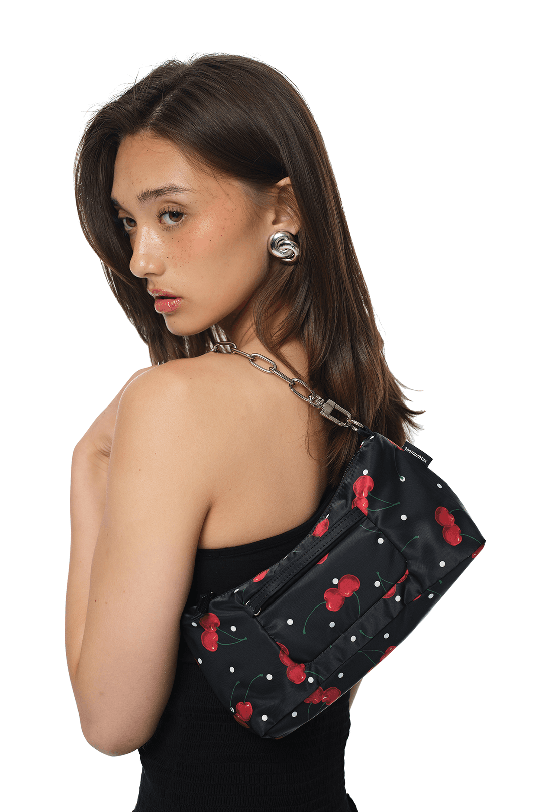 PRINTED HOBO BAG (BLACK CHERRY)