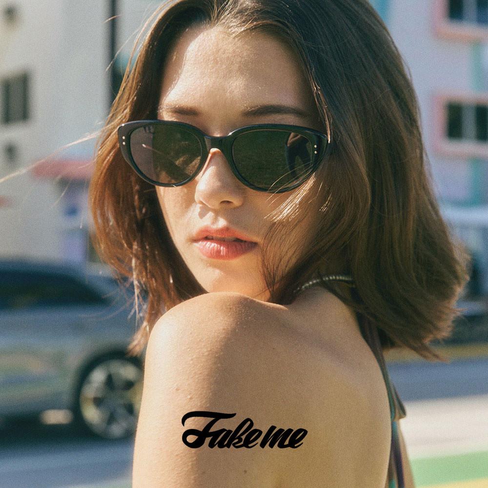 페이크미 롱블랙 라우리 가십 에어리어 레드존 검정 뿔테 남자 여자 오벌 선글라스