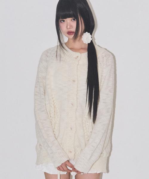 플레르 다이아 가디건 화이트