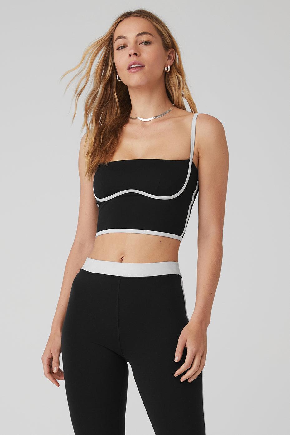 Airbrush Streamlined Bra Tank - Black/White - Black/White / XS