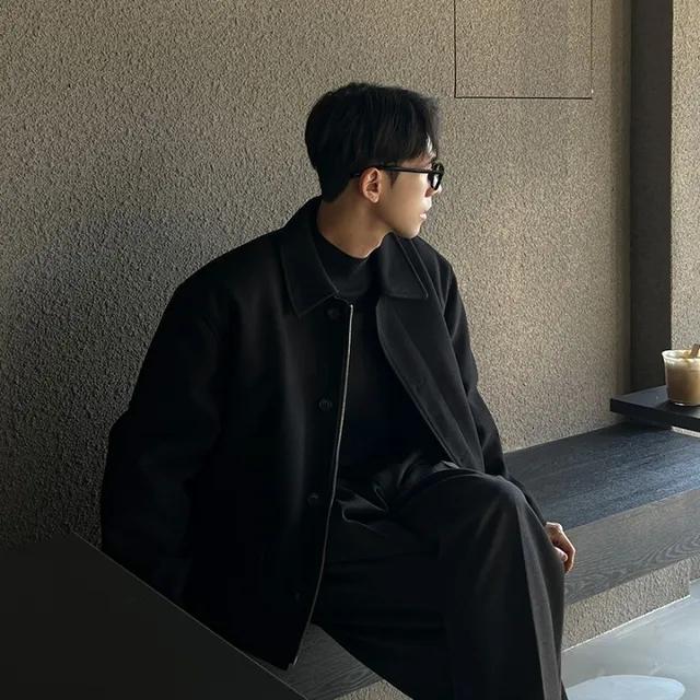 매드 모직 미니멀 블루종