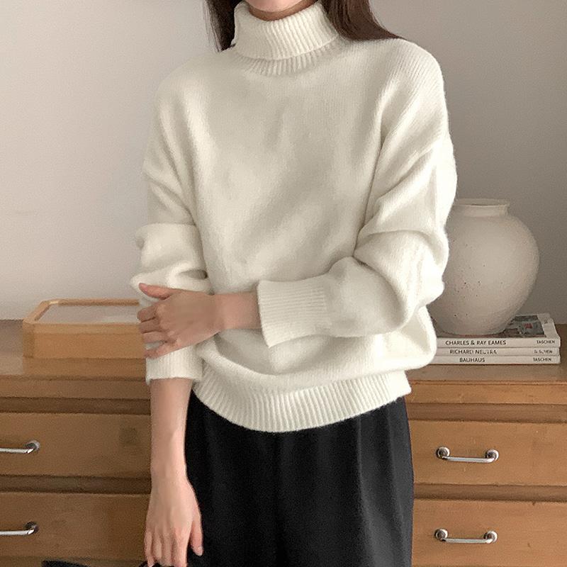 [기획특가/도톰한파템🔥/보들보들]플러리 루즈핏 폴라 니트 - 5color