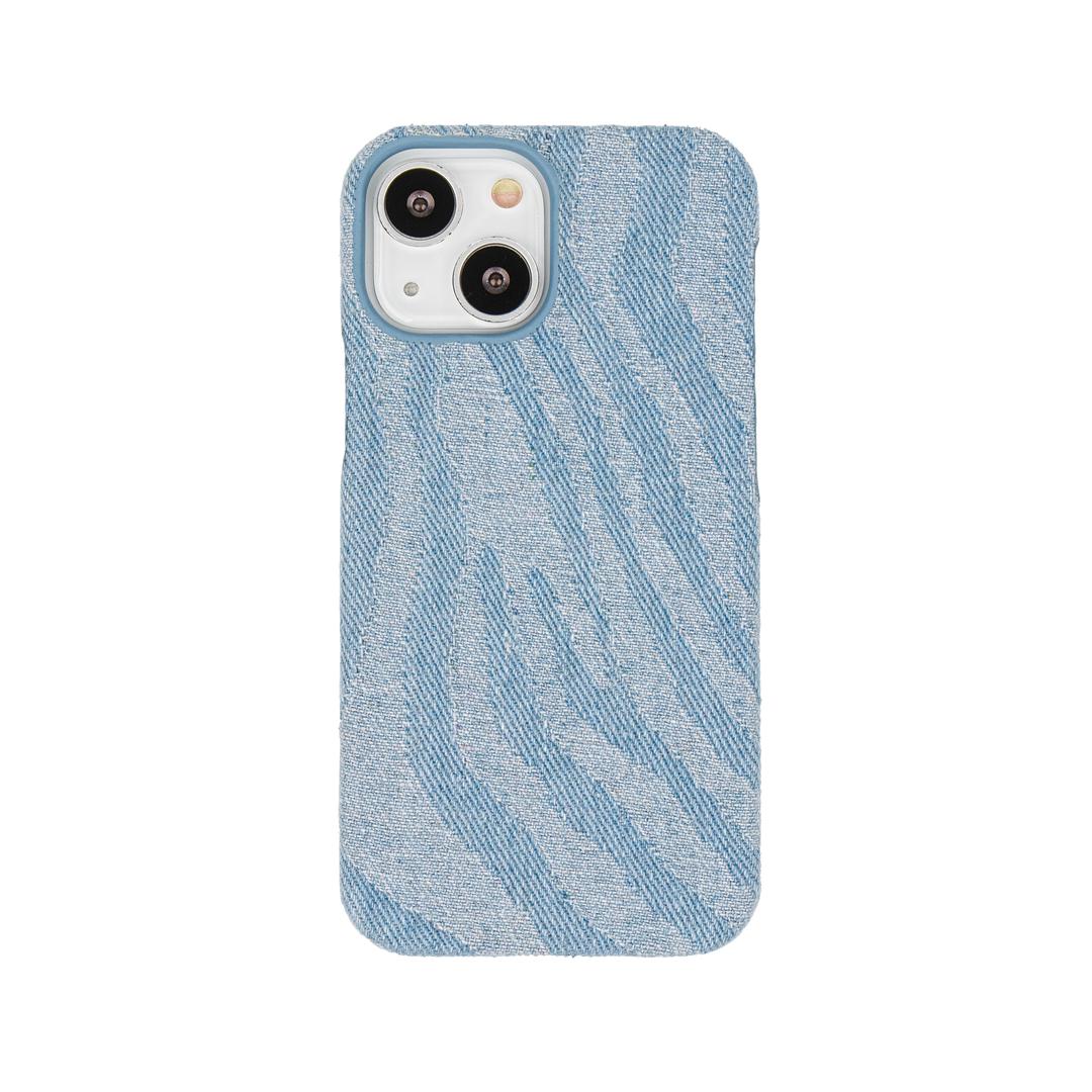 Ocean denim flat case (wave, blue)