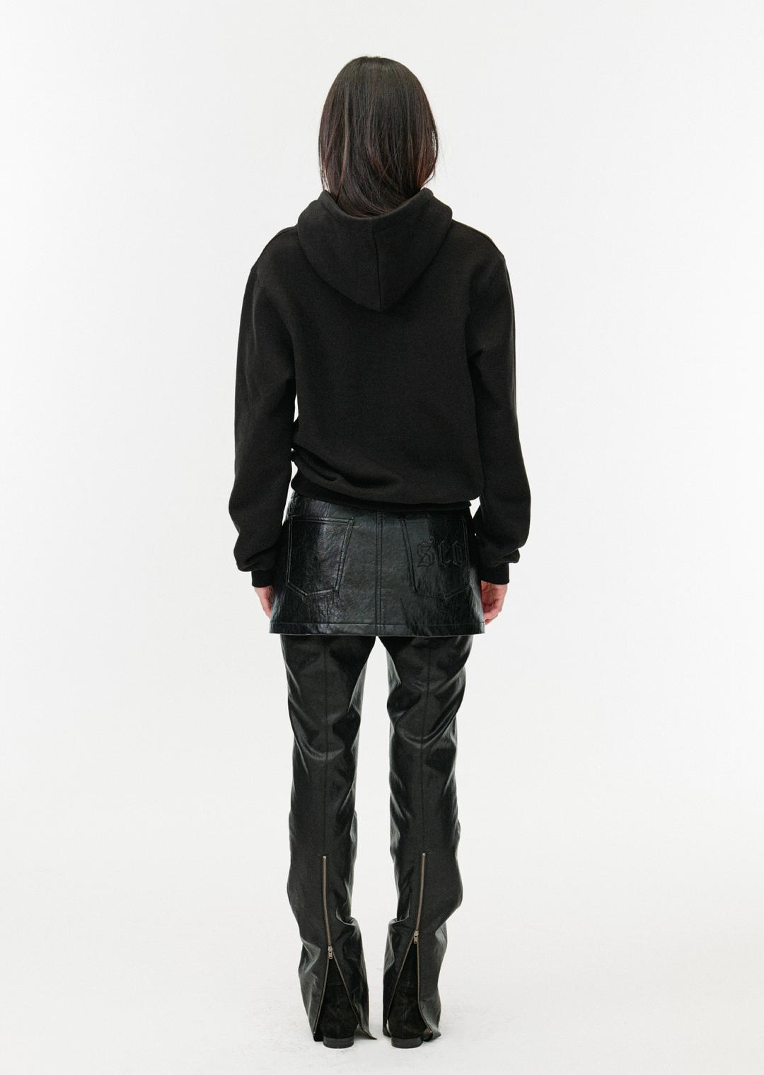 FAUX LEATHER MINI SKIRT BLACK