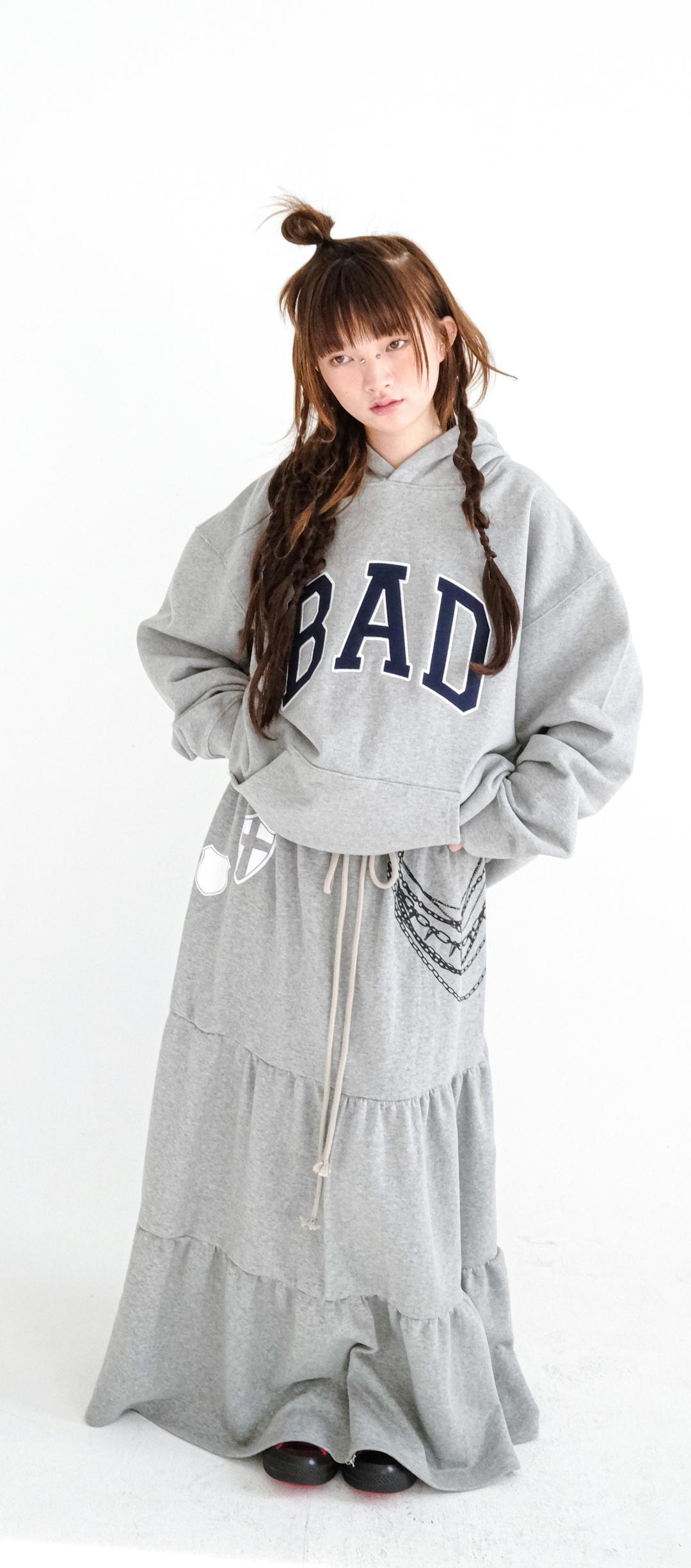 [fa.er.ie] "BAD" trim hoodie (melange grey)