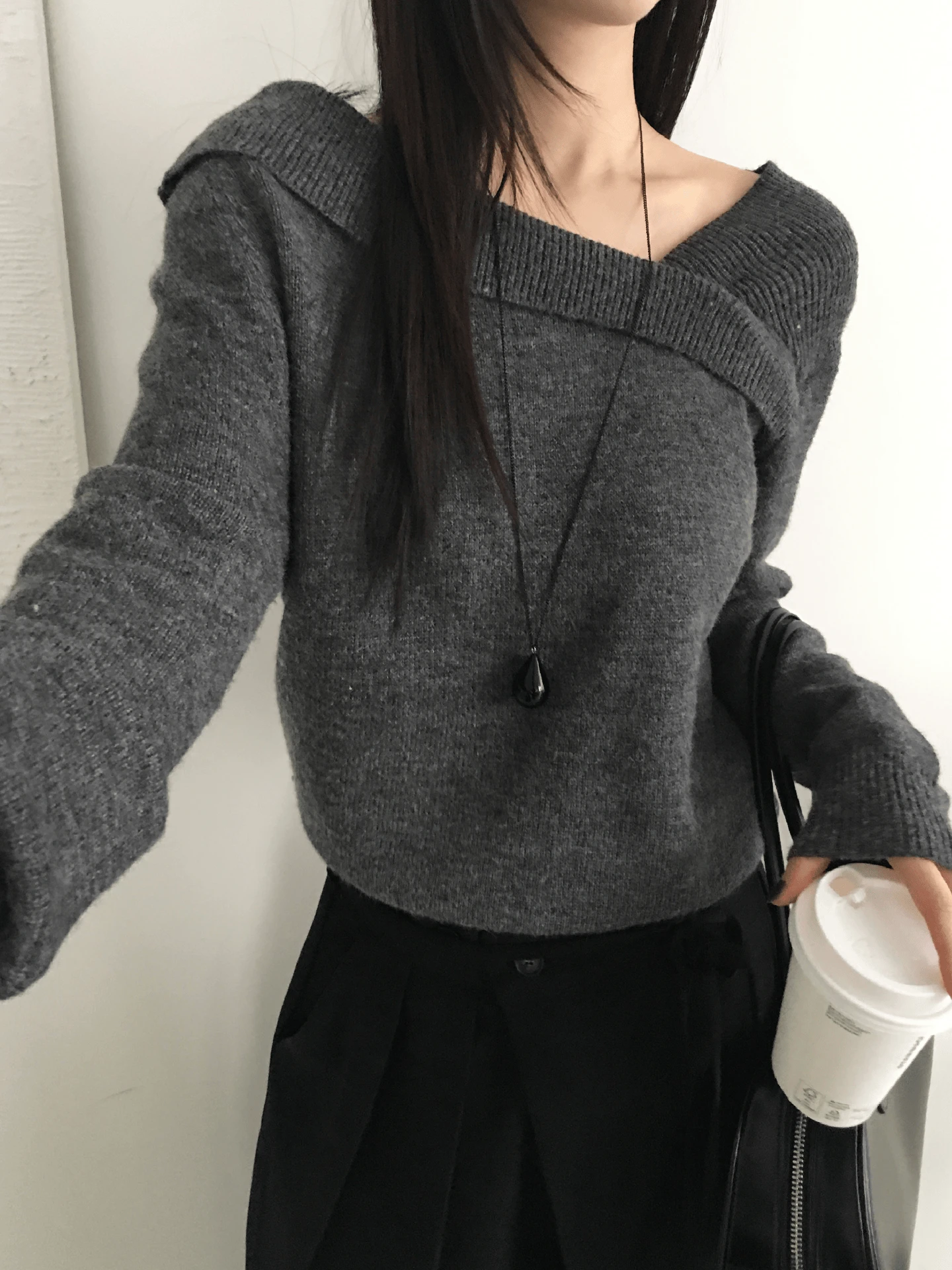 [주문폭주/추천 ✨] Nuage knit (Ivory, charcoal)