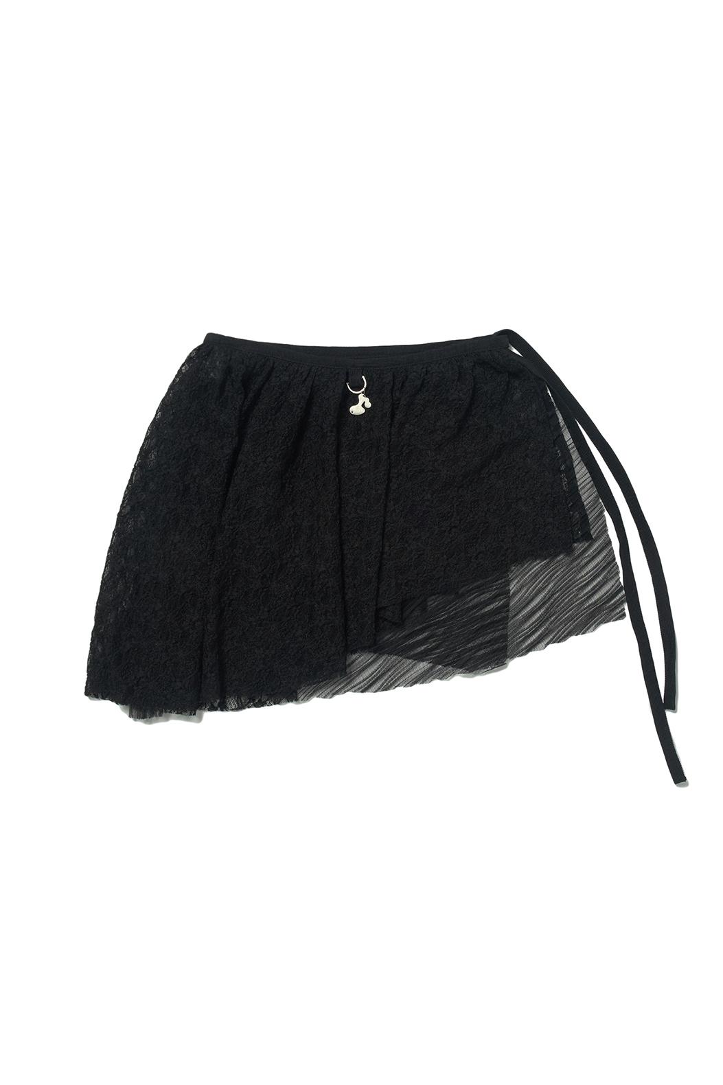 Layered lace belt (Black)