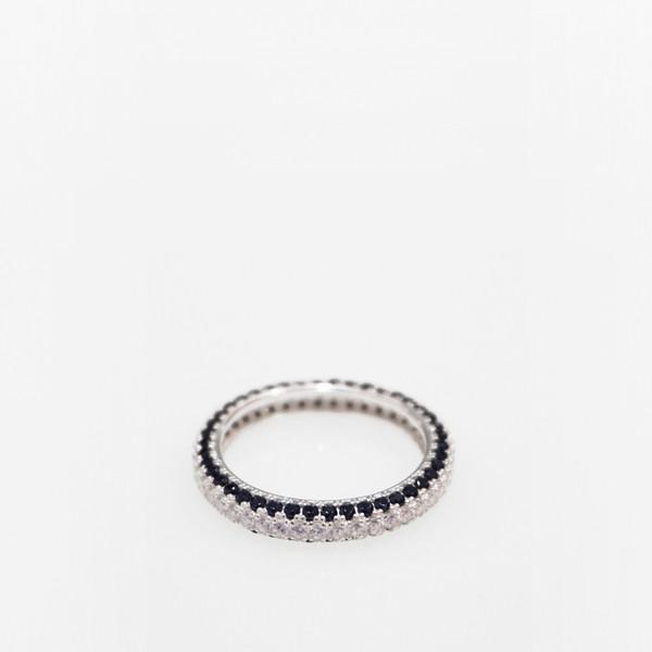 Black Cubic Dot Ring (Silver 925)