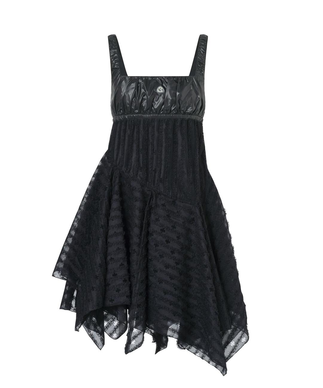 SQUARE NECK LACE DRESS BLACK