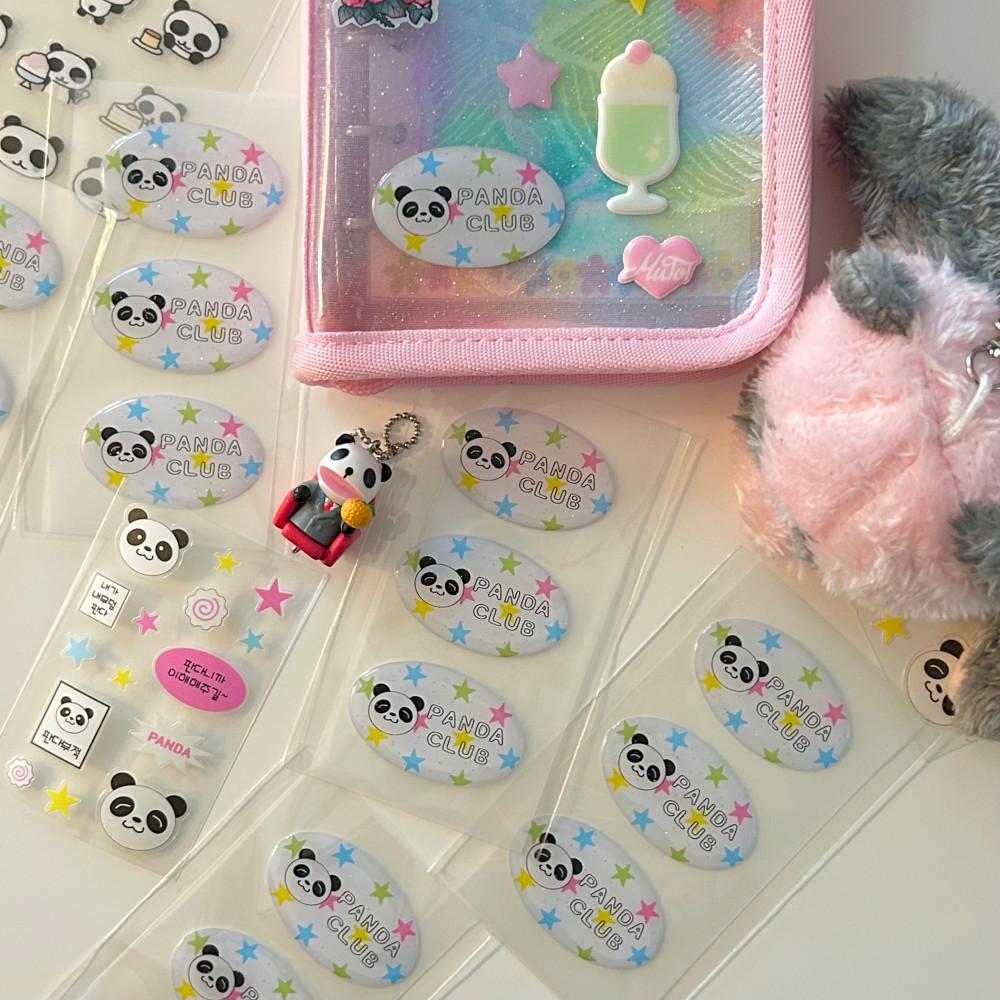 [제키베어] 판다클럽 에폭시 스티커
