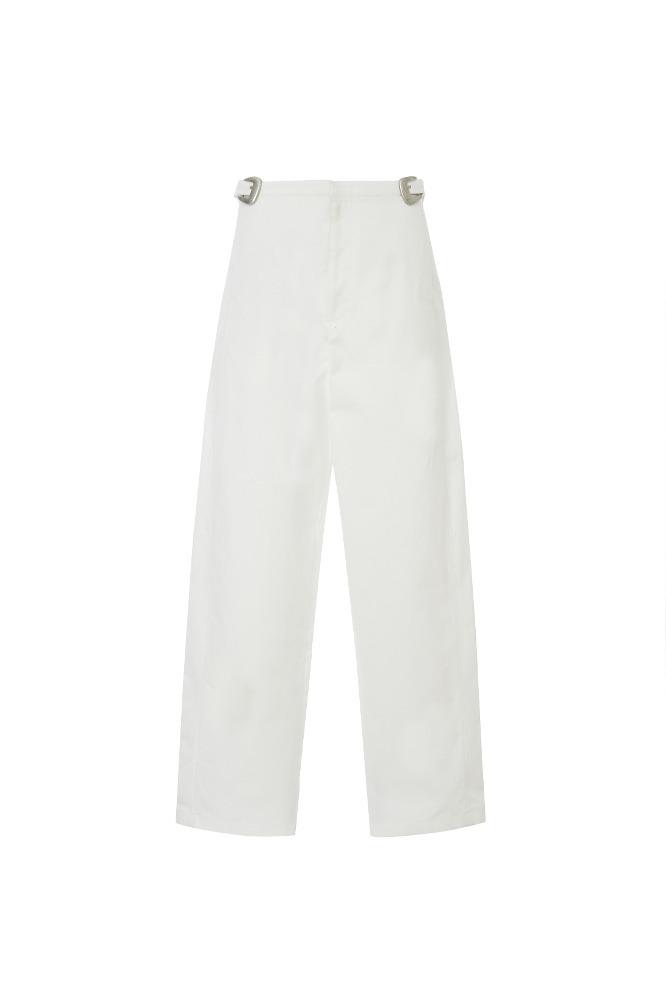 Two buckles trousers - White
