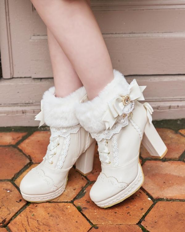 Many Wayファーショートブーツ