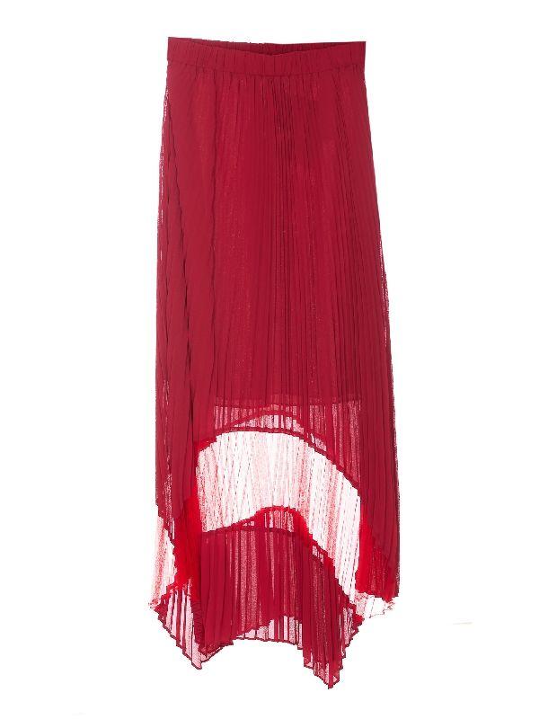 백 로고 플라크 플리츠 스커트